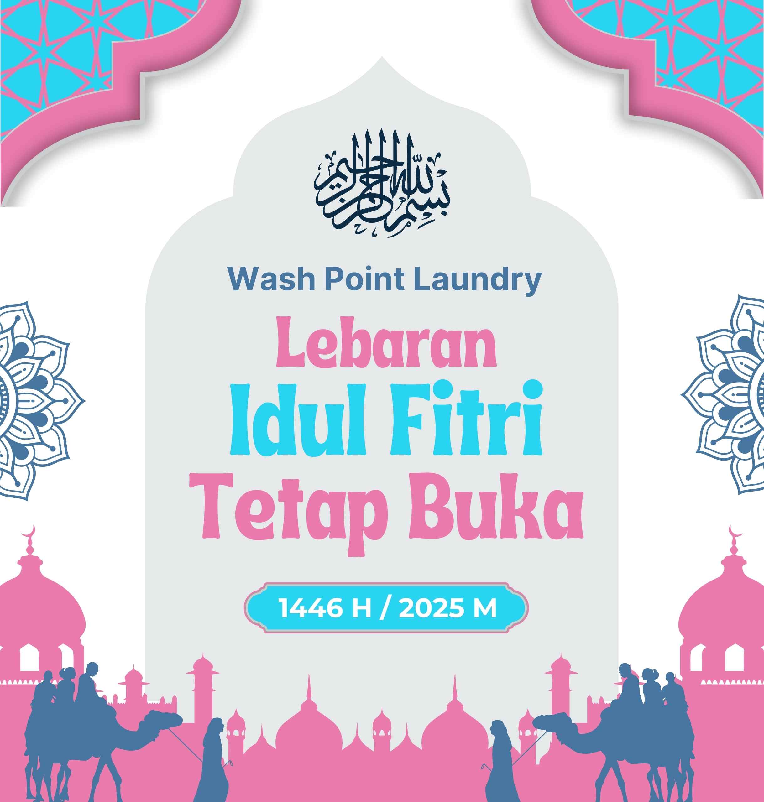 Biru dan Putih Geometris Modern Hari Raya Idul Adha Dokumen (1)